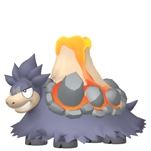 Camerupt (Mega) — duży render postaci w wariancie shiny