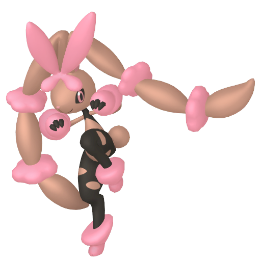 Lopunny (Mega) — duży render postaci w wariancie shiny