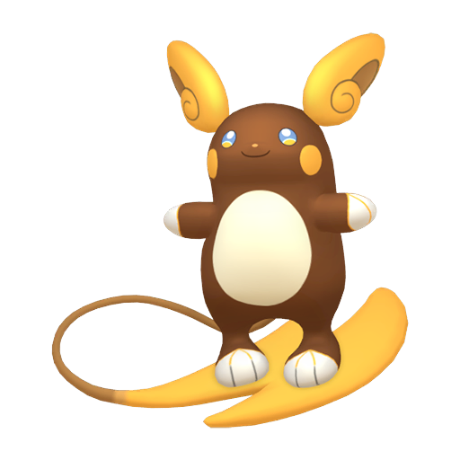 Raichu (z Aloli) — duży render postaci w wariancie shiny