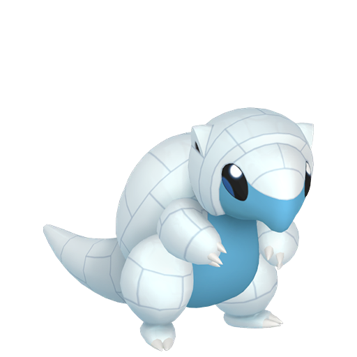 Sandshrew (z Aloli) — duży render postaci w wariancie shiny