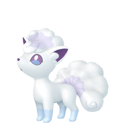 Vulpix (z Aloli) — duży render postaci w wariancie shiny
