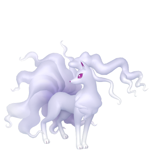 Ninetales (z Aloli) — duży render postaci w wariancie shiny