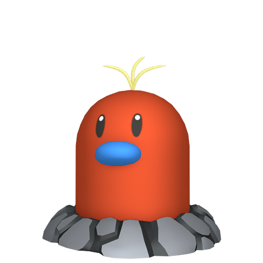 Diglett (z Aloli) — duży render postaci w wariancie shiny