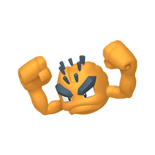 Geodude (z Aloli) — duży render postaci w wariancie shiny