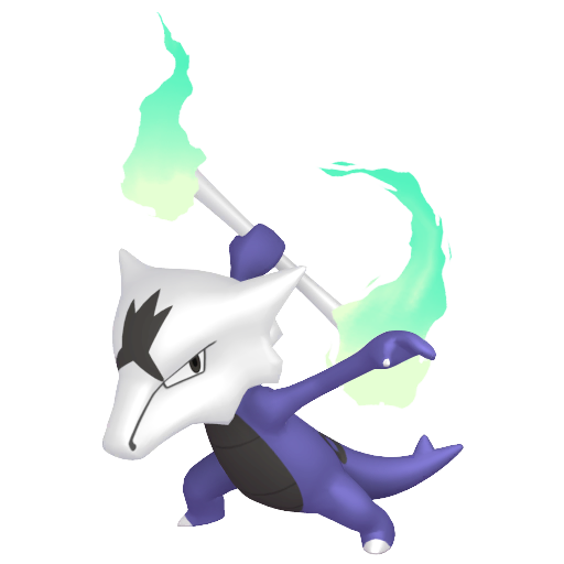 Marowak (z Aloli) — duży render postaci w wariancie shiny