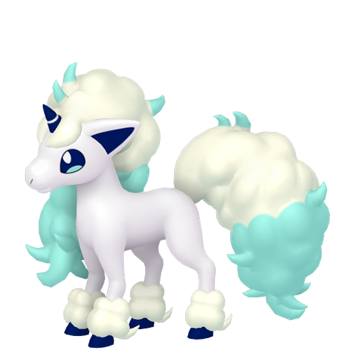 Ponyta (z Galaru) — duży render postaci w wariancie shiny