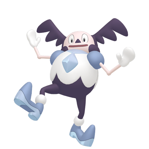 Mr. Mime (z Galaru) — duży render postaci w wariancie shiny