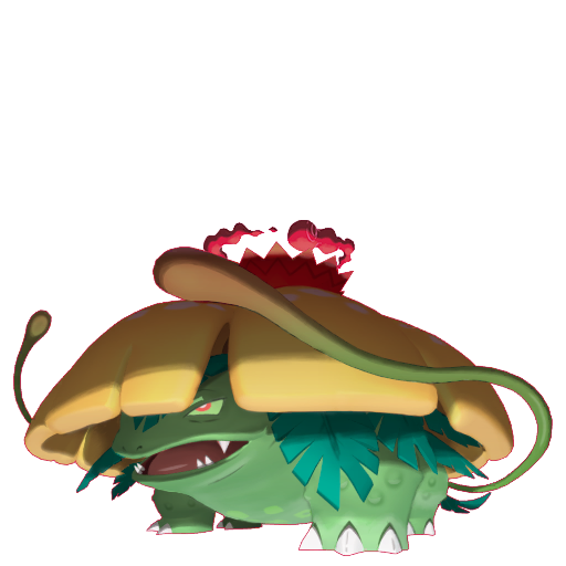 Venusaur (Gigantamax) — duży render postaci w wariancie shiny