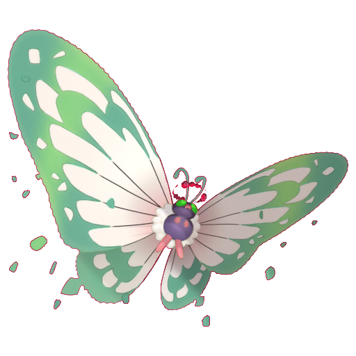 Butterfree (Gigantamax) — duży render postaci w wariancie shiny