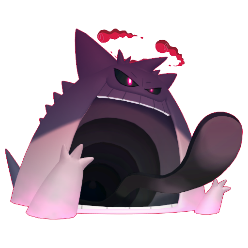 Gengar (Gigantamax) — duży render postaci w wariancie shiny