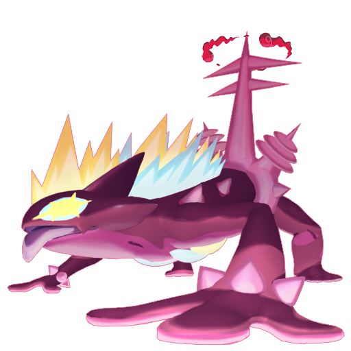 Toxtricity (Amped Gigantamax) — duży render postaci w wariancie shiny