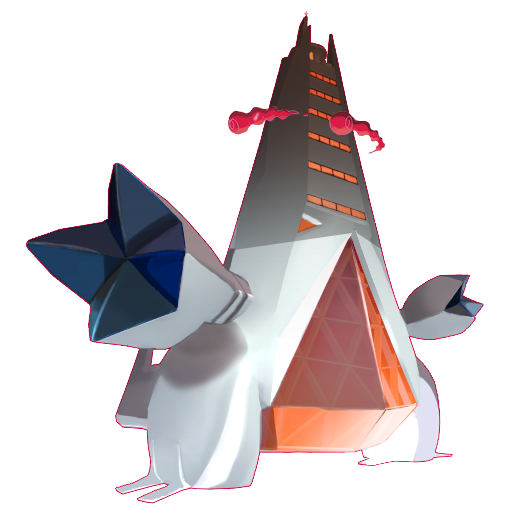 Duraludon (Gigantamax) — duży render postaci w wariancie shiny