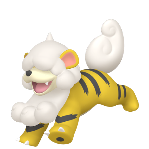 Growlithe (z Hisui) — duży render postaci w wariancie shiny
