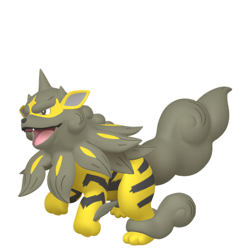 Arcanine (z Hisui) — duży render postaci w wariancie shiny