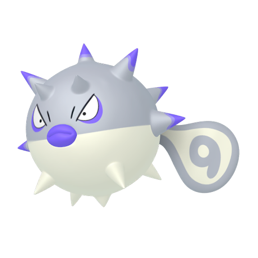 Qwilfish (z Hisui) — duży render postaci w wariancie shiny