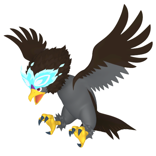 Braviary (z Hisui) — duży render postaci w wariancie shiny