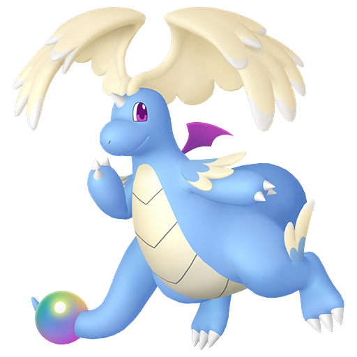 Dragonite (Mega) — duży render postaci w wariancie shiny