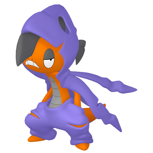 Scrafty (Mega) — duży render postaci w wariancie shiny