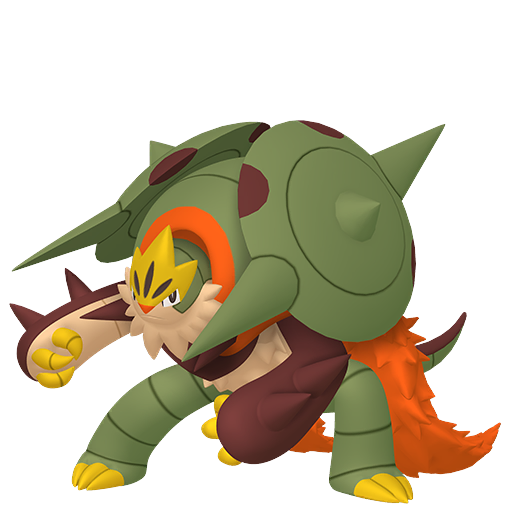Chesnaught (Mega) — duży render postaci w wariancie shiny