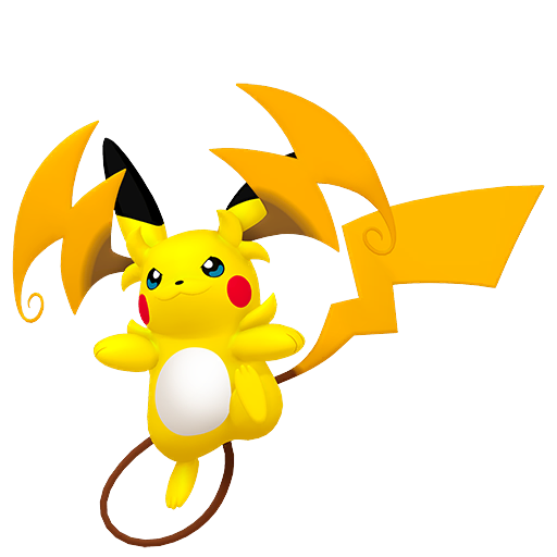 Raichu (Mega Y) — duży render postaci w wariancie shiny