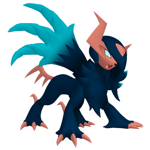Absol (Mega Z) — duży render postaci w wariancie shiny
