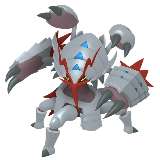 Golisopod (Mega) — duży render postaci w wariancie shiny