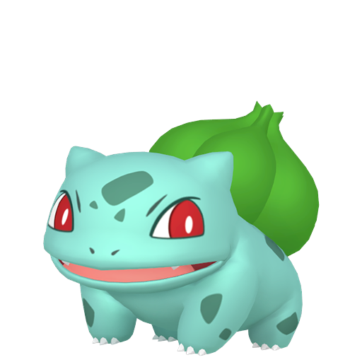 Bulbasaur — duży render postaci w zwykłym ubarwieniu