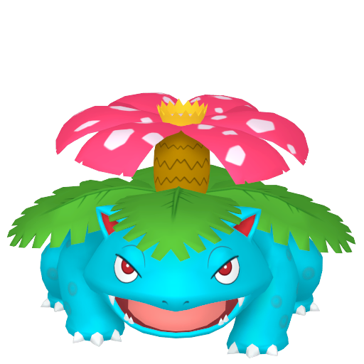 Venusaur — duży render postaci w zwykłym ubarwieniu