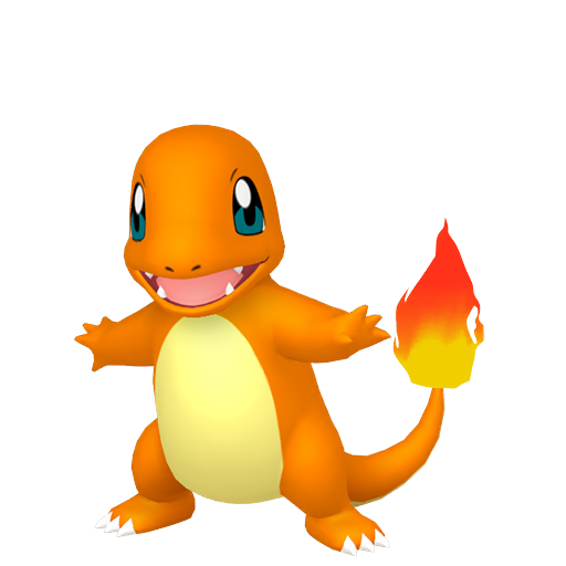 Charmander — duży render postaci w zwykłym ubarwieniu