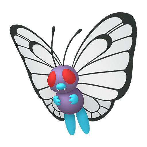 Butterfree — duży render postaci w zwykłym ubarwieniu