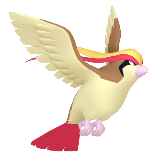 Pidgeot — duży render postaci w zwykłym ubarwieniu