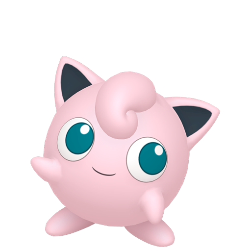 Jigglypuff — duży render postaci w zwykłym ubarwieniu