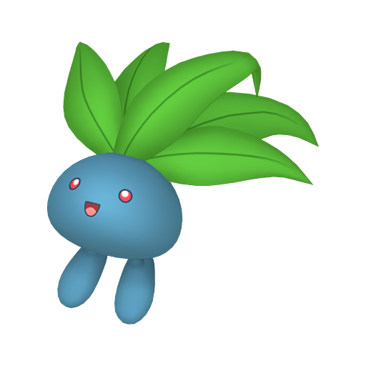 Oddish — duży render postaci w zwykłym ubarwieniu