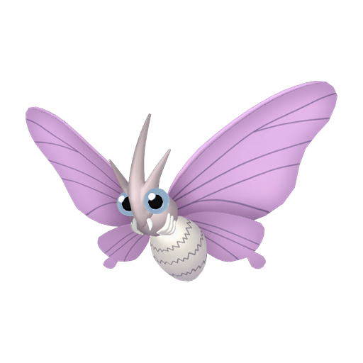Venomoth — duży render postaci w zwykłym ubarwieniu