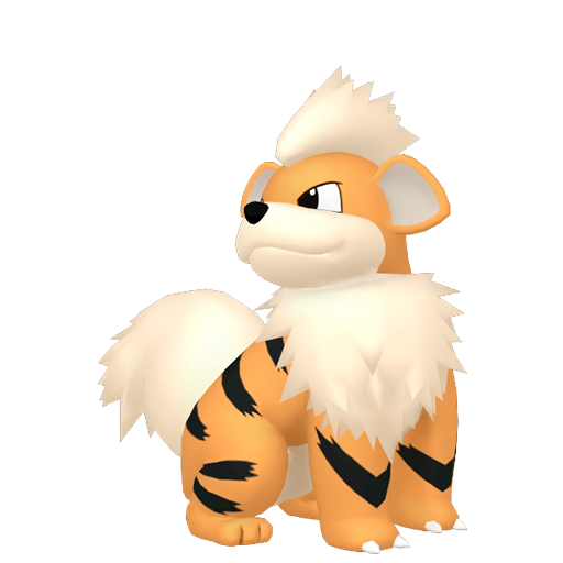 Growlithe — duży render postaci w zwykłym ubarwieniu