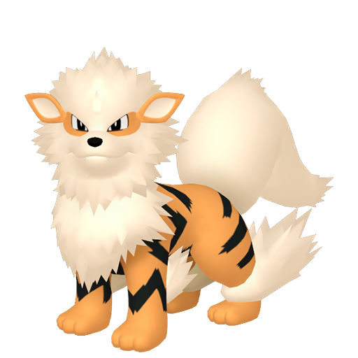 Arcanine — duży render postaci w zwykłym ubarwieniu
