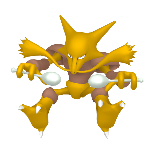 Alakazam — duży render postaci w zwykłym ubarwieniu