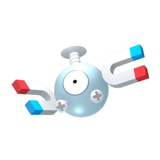 Magnemite — duży render postaci w zwykłym ubarwieniu