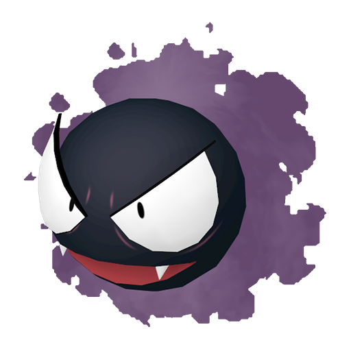 Gastly — duży render postaci w zwykłym ubarwieniu