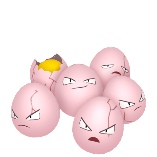 Exeggcute — duży render postaci w zwykłym ubarwieniu