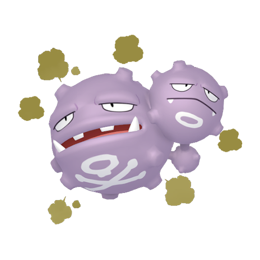 Weezing — duży render postaci w zwykłym ubarwieniu