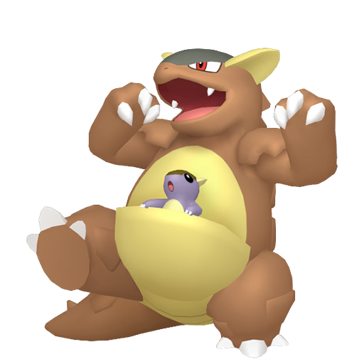 Kangaskhan — duży render postaci w zwykłym ubarwieniu