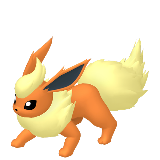 Flareon — duży render postaci w zwykłym ubarwieniu