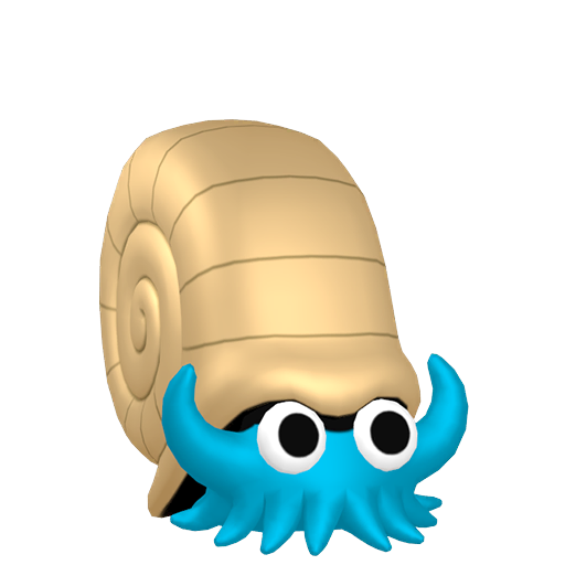 Omanyte — duży render postaci w zwykłym ubarwieniu