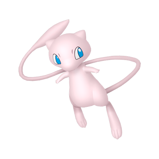 Mew — duży render postaci w zwykłym ubarwieniu