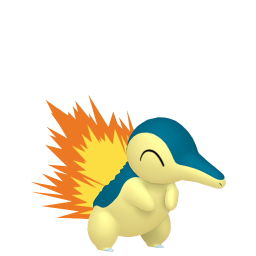 Cyndaquil — duży render postaci w zwykłym ubarwieniu