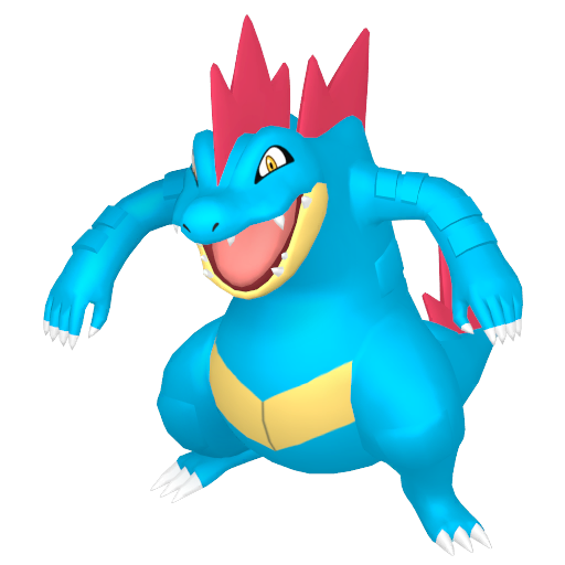 Feraligatr — duży render postaci w zwykłym ubarwieniu