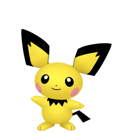 Pichu — duży render postaci w zwykłym ubarwieniu
