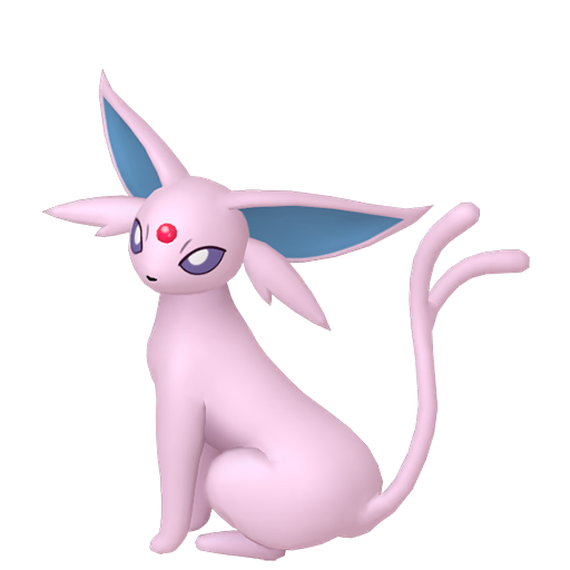 Espeon — duży render postaci w zwykłym ubarwieniu