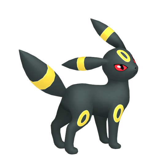 Umbreon — duży render postaci w zwykłym ubarwieniu